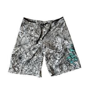 Roxy Y2K vintage Black and White Patterned Swim Shorts